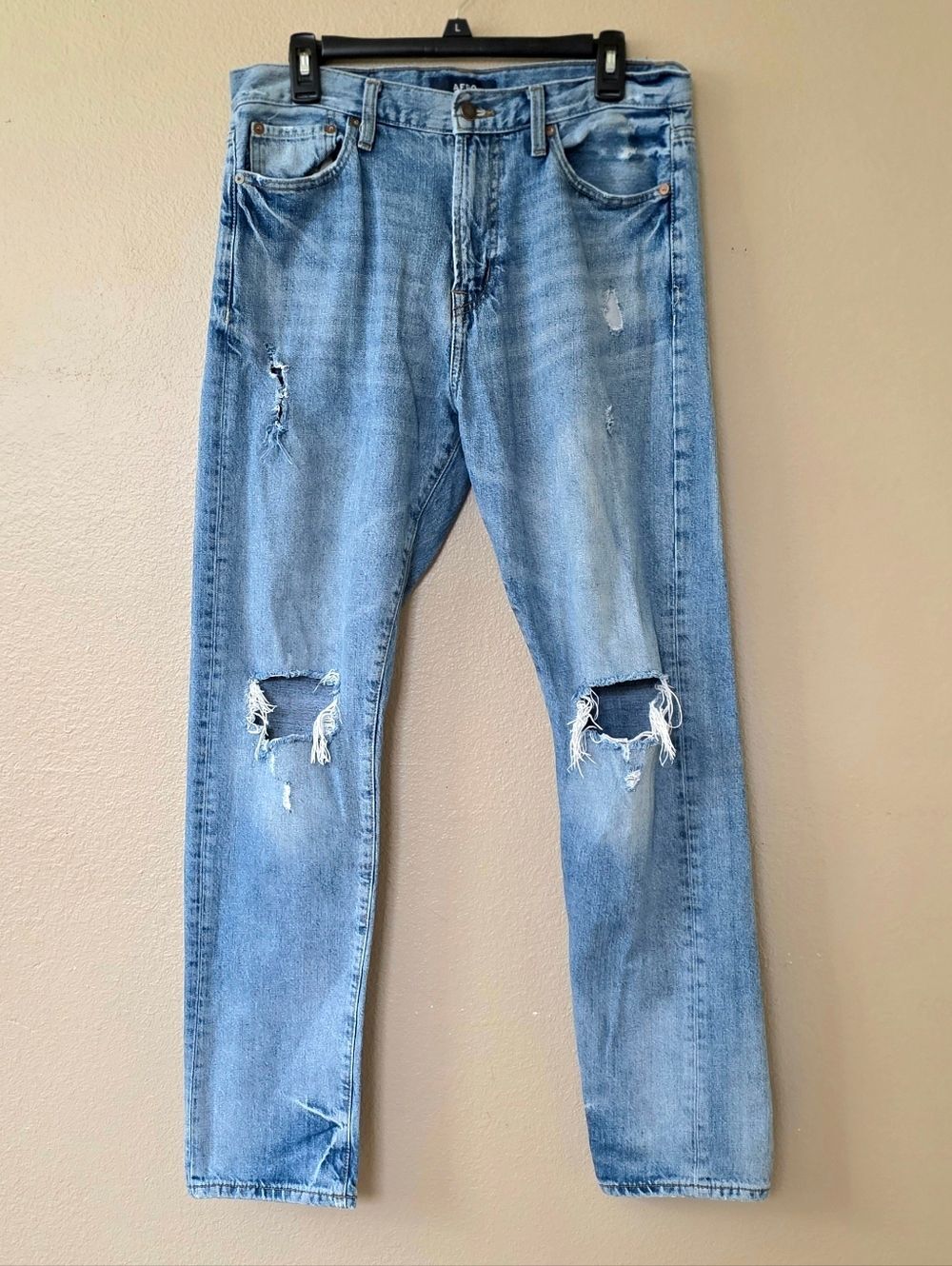 AERO Aeropostale Mens Distressed Denim Dad Jeans - Size 31/32